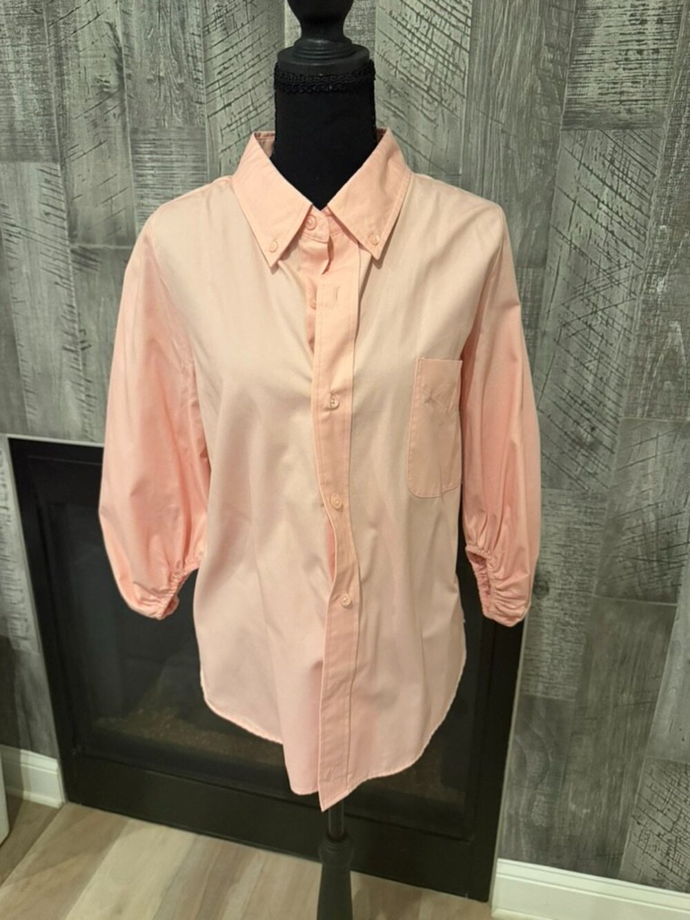 KMJ Meeghan Pink Cotton Button Down Demi Fit Shirt Size Small